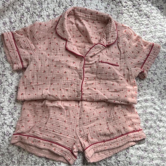 Women’s Pink Cherry Pajama Set - Picture 3 of 3